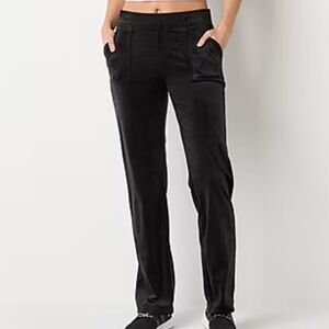 NEW Juicy By Juicy Couture Flare Mid Rise Track Black  Pants Large L
